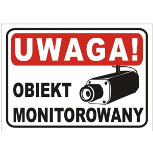 Tablica 21x15 ''OBIEKT MONITOROWANY" PCV